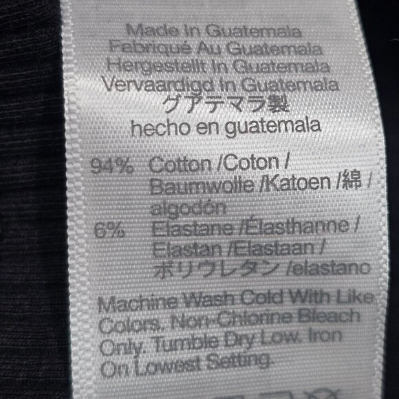 Madewell Square-Neck Long-Sleeve Crop Tee in Sleekhold True Black Women Size XXS - Picture 7 of 10